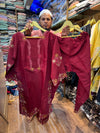 AYZEL EMBROIDERED CORD SET-374 MAROON