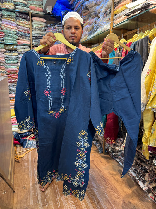 AYZEL EMBROIDERED CORD SET-374 ROYAL BLUE