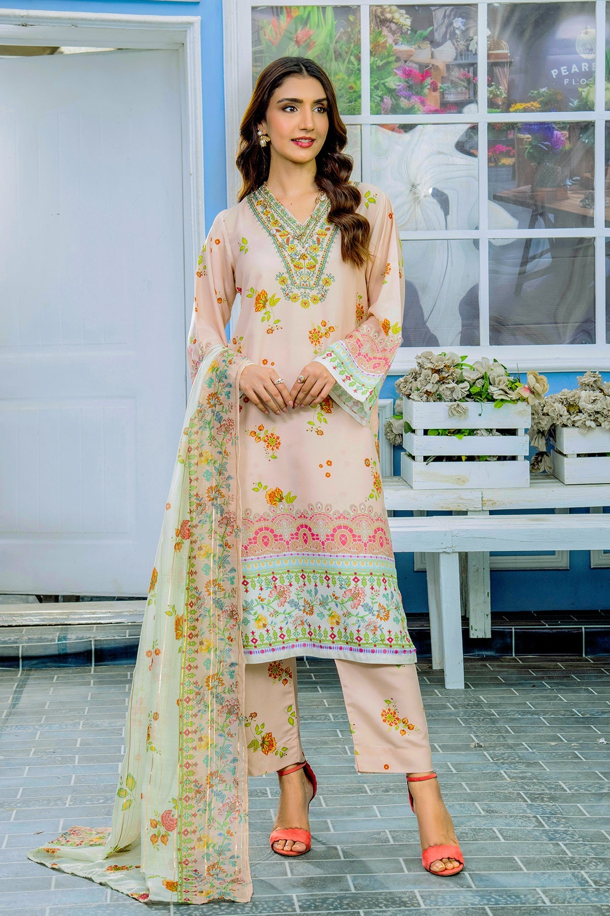 AYZEL DIGITAL PRINTED 3 PC CORD SET WITH DUPATTA  AS115