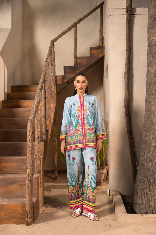 Alwaan by Ayzel – Digital Printed Korean Crepe Co-ords AS 79 (Short Kameez & Trouser)