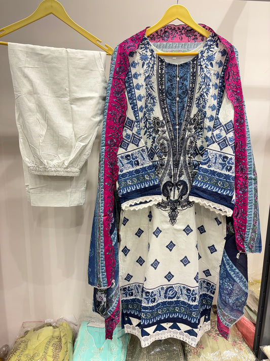 NEEDAL WONDER COTTON EMBROIDERED DUPATTA BY AYZEL-DN-06