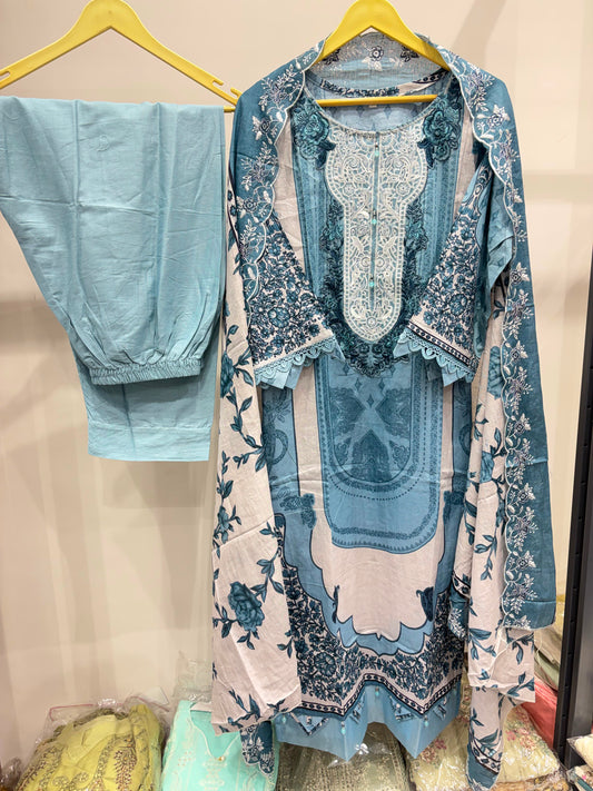 NEEDAL WONDER COTTON EMBROIDERED DUPATTA BY AYZEL-DN-05